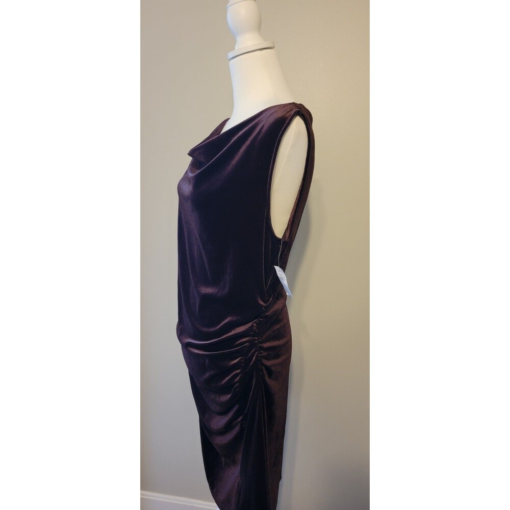 Old Navy Large Off The Shoulder Cowl Neck Mini Dress Velvet Ruched Sleeveless - Picture 9 of 13